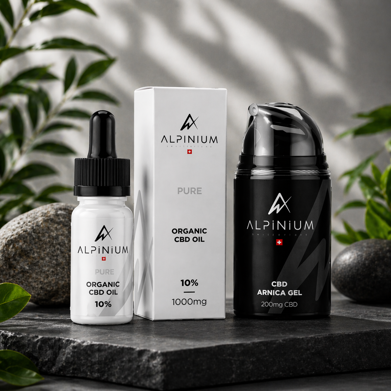 Alpinium Reines CBD Öl + Sportgel Arnika CBD 2er Set